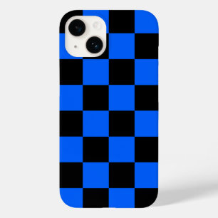Blue Black Chequered Check Pattern Case-Mate iPhone 14 Case
