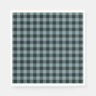 Blue Black Chequered Gingham Pattern Napkin