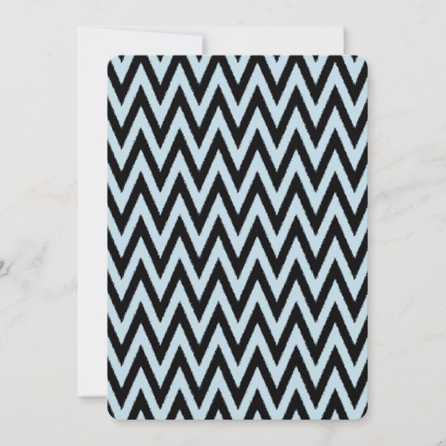 Blue Black Chevron Baby Shower Invitation (Front)