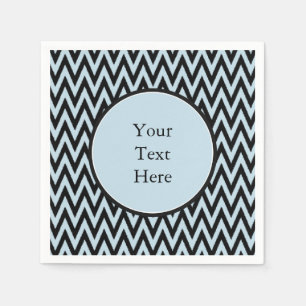 Blue Black Chevron Napkin