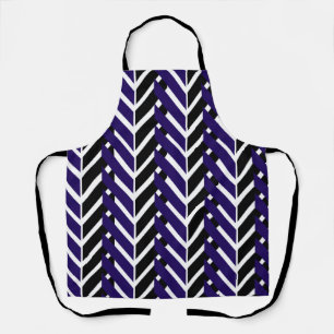 Blue Black Chevron Zigzag  Apron