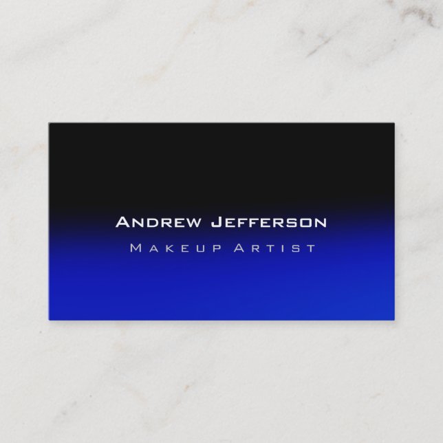 Blue Black Chic Professional Artist Business Card (Front)