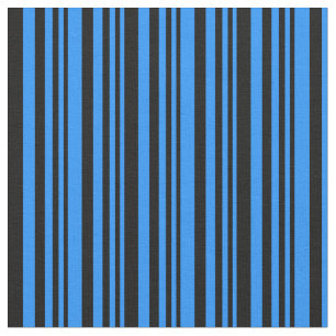 Blue & Black Coloured Stripes Pattern Fabric