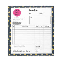 Blue Black Confetti Company Business Shop Invoice