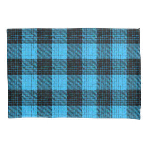Blue Black Crosshatch Buffalo Check Pillowcase
