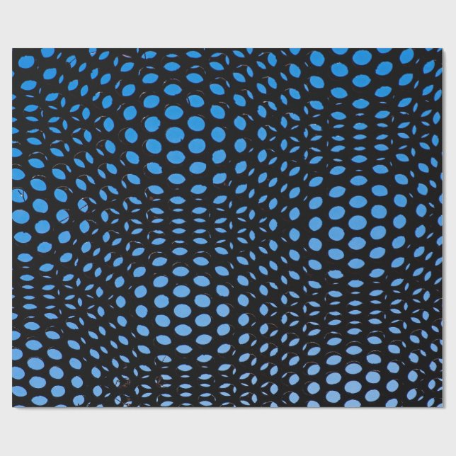 Blue Black Dot Paper Wrapping Gift (Flat)