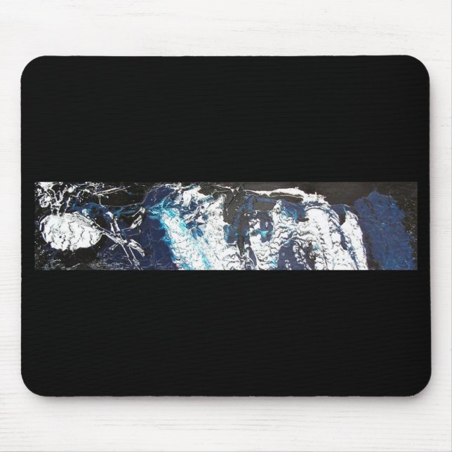 Blue Black Drip Mouse Mat (Front)
