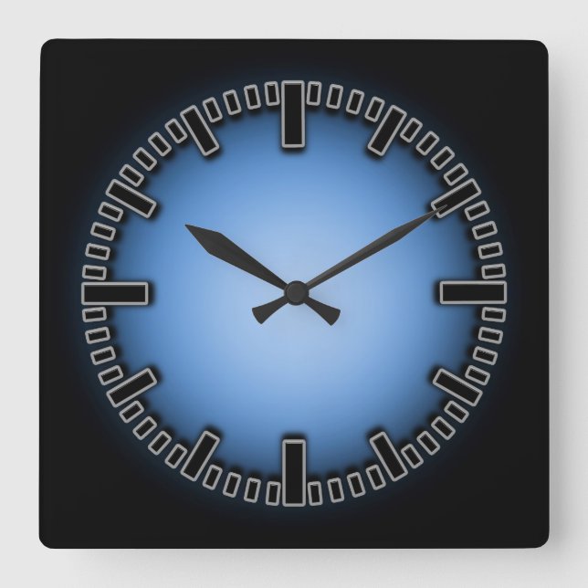 Blue Black Fade Numberless Wall Clock (Front)