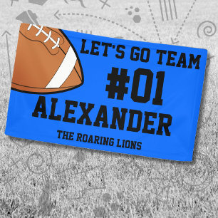 Blue Black Football Team Spirit Banner