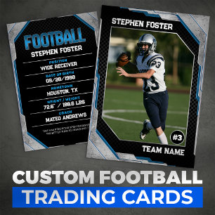 Blue & Black Football Trading Card Football Player