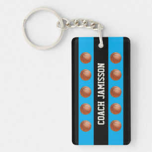 Blue/Black for Basketball Coach, Player, Name Key Ring
