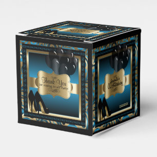 Blue, Black & Gold Metallic - 00th Birthday Favour Box
