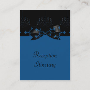Blue & Black Gothic Chandelier & Cross Wedding Enclosure Card