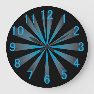 blue black gradient large clock