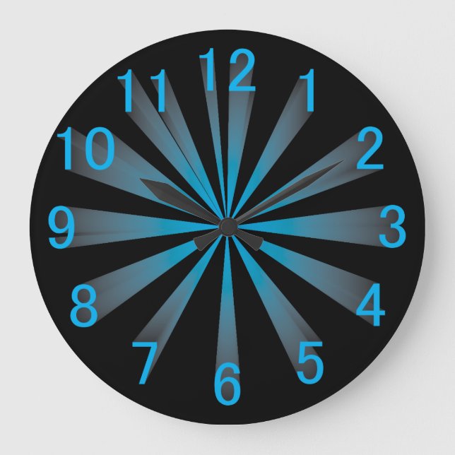 blue black gradient large clock (Front)