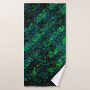 Blue black green striped background with blur, gra bath towel