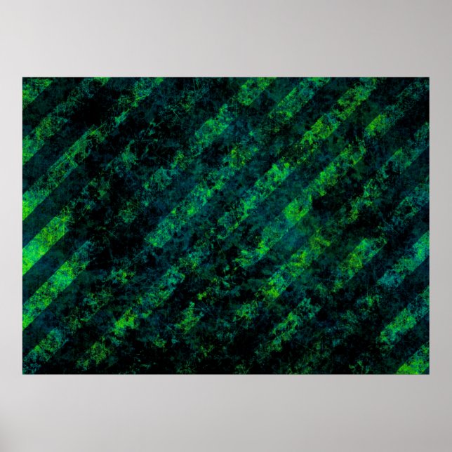 Blue black green striped background with blur, gra poster (Front)