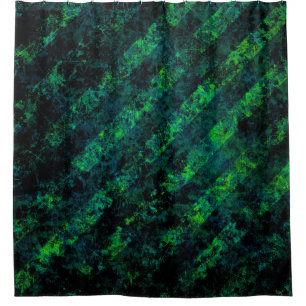 Blue black green striped background with blur, gra shower curtain