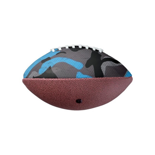 Blue Black Grey Camouflage Military War Army Print American Football (Rotated 270)