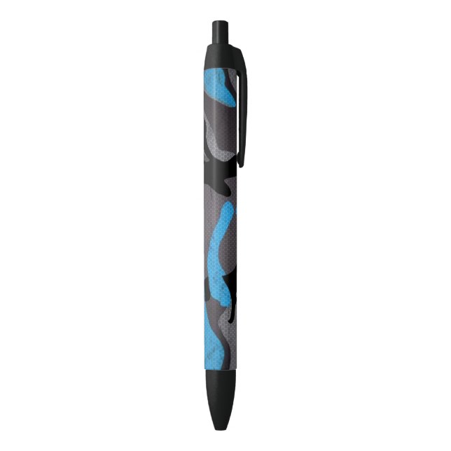 Blue Black Grey Camouflage Military War Army Print Ink Pen (Bottom (Vertical))