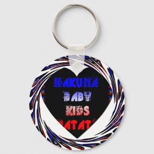 Blue Black Hakuna Matata Baby Kids Design.png Key Ring