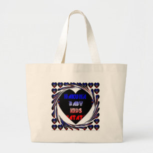 Blue Black Hakuna Matata Baby Kids Design.png Large Tote Bag