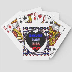 Blue Black Hakuna Matata Baby Kids Design.png Playing Cards