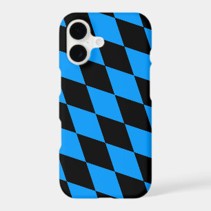 Blue Black Harlequin Diamonds Checkers Design