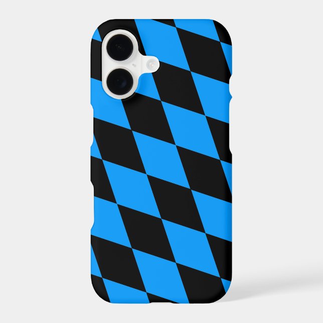 Blue Black Harlequin Diamonds Checkers Design  (Back)