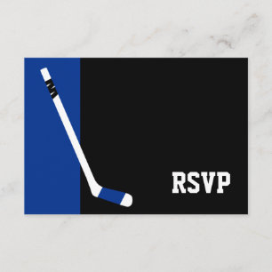 Blue Black Hockey Bar Mitzvah RSVP
