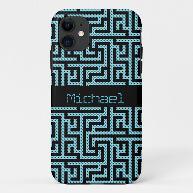 Blue & Black Labyrinth Case-Mate iPhone Case (Back)