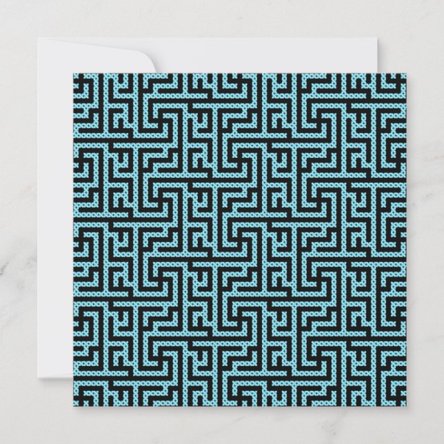 Blue & Black Labyrinth Invitation (Front)