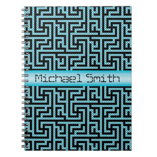 Blue & Black Labyrinth Notebook