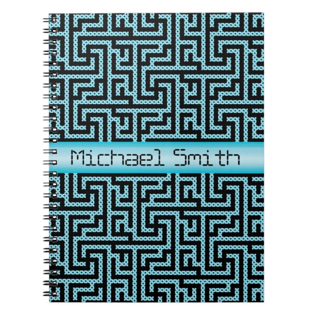 Blue & Black Labyrinth Notebook (Front)