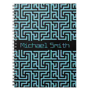 Blue & Black Labyrinth Notebook
