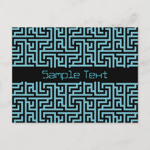 Blue & Black Labyrinth Postcard