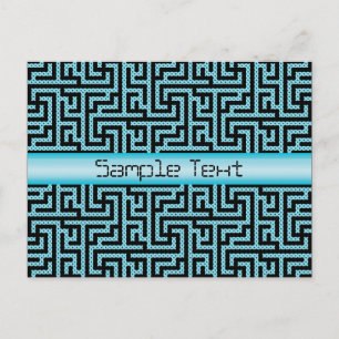 Blue & Black Labyrinth Postcard