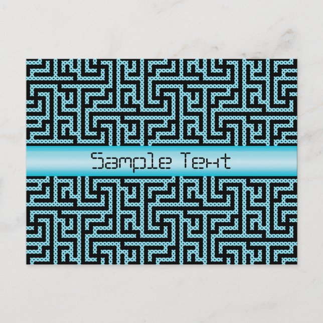 Blue & Black Labyrinth Postcard (Front)