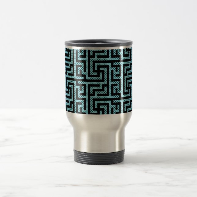 Blue & Black Labyrinth Travel Mug (Center)