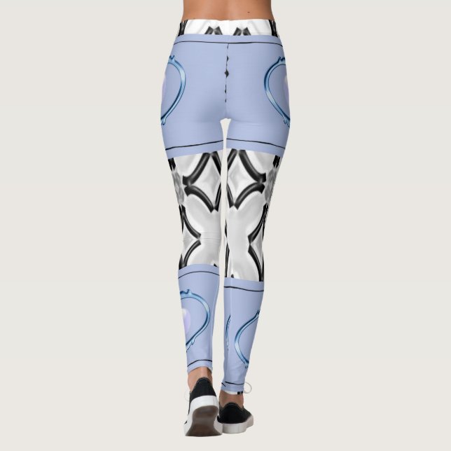 blue black leggings long teenager (Back)