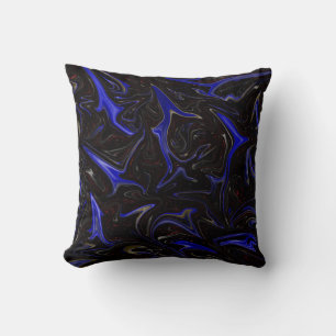 Blue Black Liquefied Outer Space, Throw Cushion. Cushion