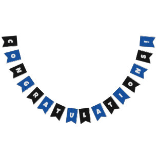 Blue & Black Male Corporate Congratulations Custom Bunting