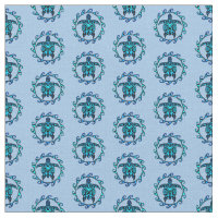 Blue Black Maori Sun Symbol Tribal Turtles