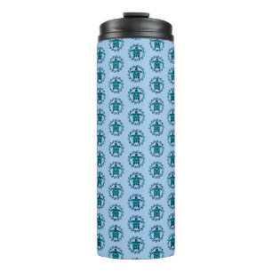 Blue Black Maori Sun Symbol Tribal Turtles Thermal Tumbler