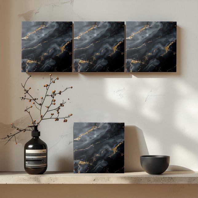 Blue-Black Marble Gold Glitter ID1172a Tile (Creator Uploaded)