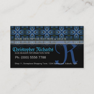 Blue+Black Mediaeval Tapestry Gothic Business Card
