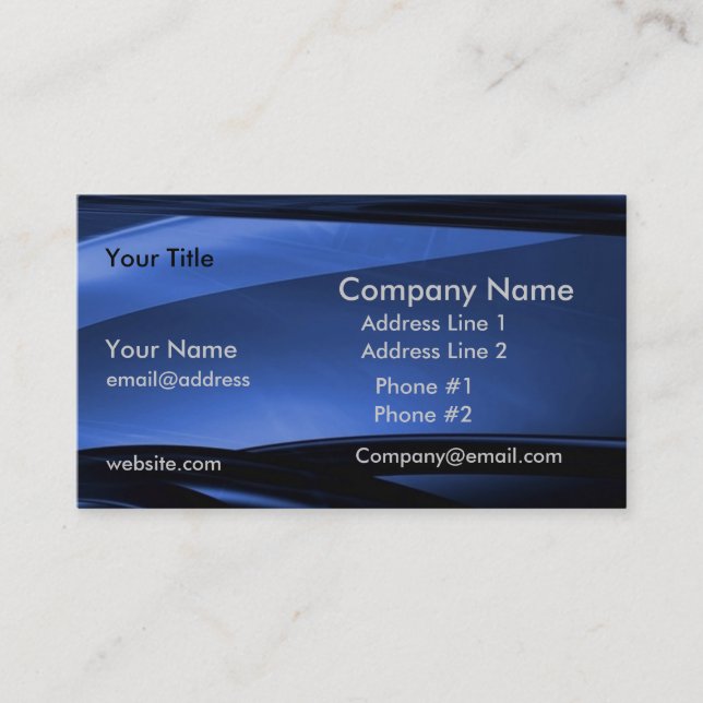 Blue Black Modern Business Profile Card (Front)