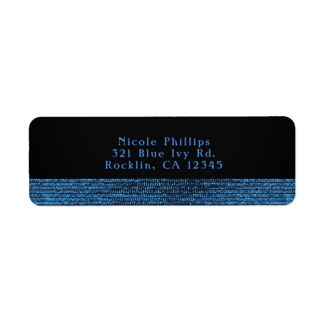 Blue & Black Modern Glam Sequins Party Invitation (Front)