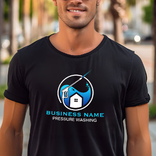 Blue Black Modern Pressure Washing Cleaning T-Shirt