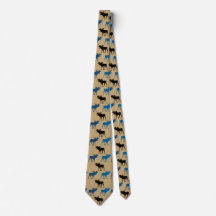 Blue Black Moose Pattern on Gold
